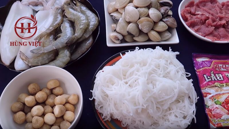 Nguyên liệu nấu lẩu hải sản