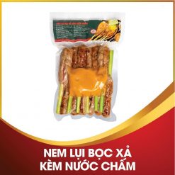 Nem lụi bọc sả kèm nước chấm