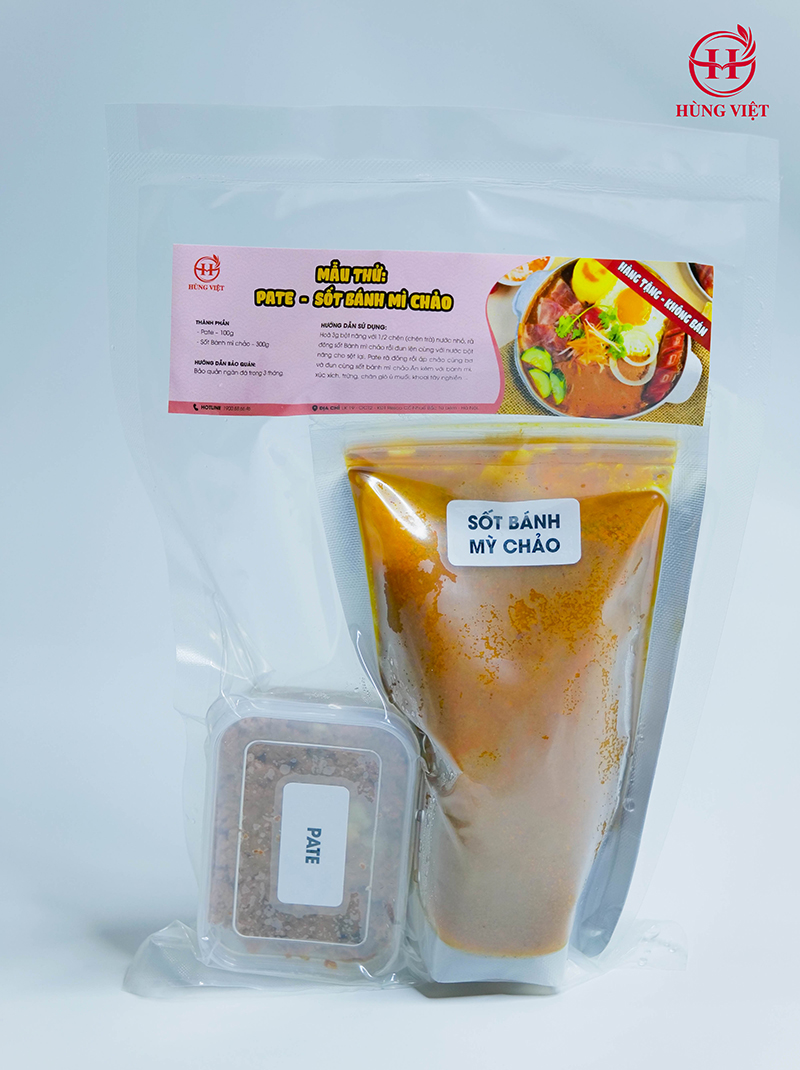 Mẫu thử pate bánh mì chảo được Hùng Việt cung cấp miễn phí cho khách hàng