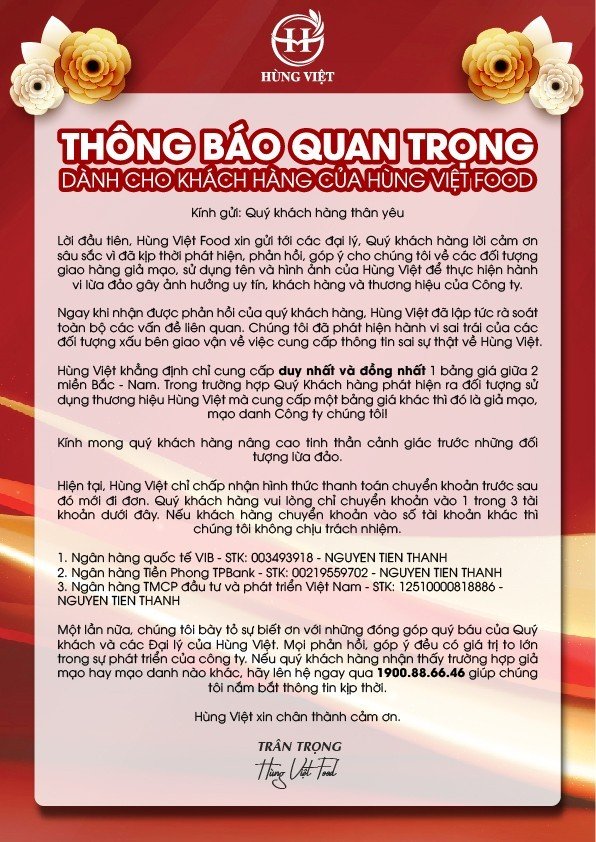 Thông báo quan trọng