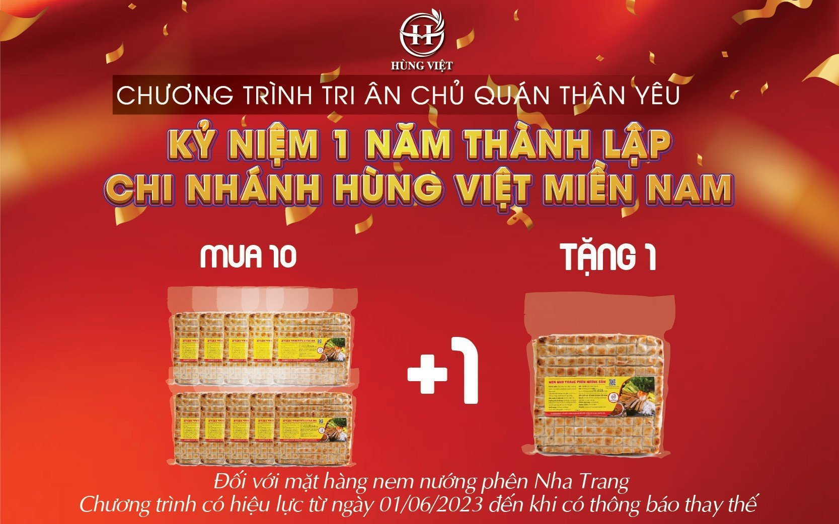 Chương trình siêu ưu đãi MUA 10 TẶNG 1 nem phên Nha Trang