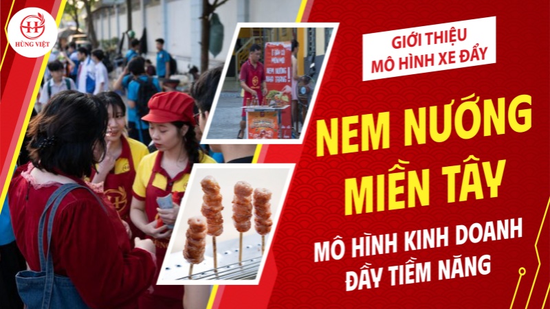 Xe đẩy nem nướng Miền Tây