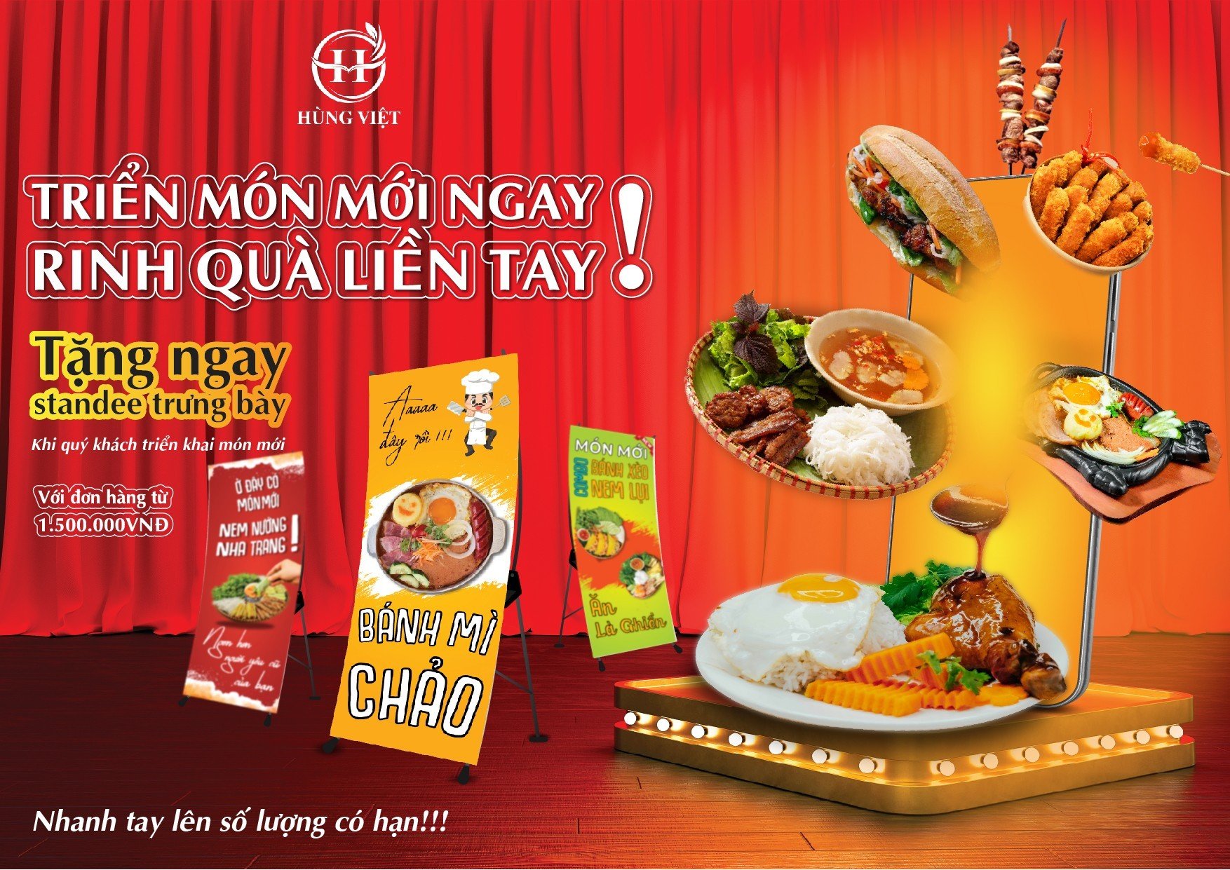 Chương trình siêu ưu đãi tặng ngay standee cho đơn từ 1,5 triệu