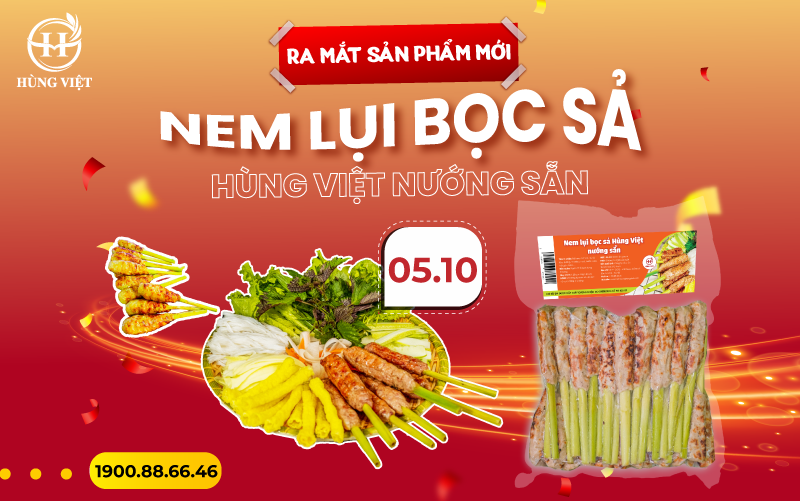 Nem lụi bọc sả nướng sẵn chính thức ra mắt ngày 05/10/2023 nem-lui-boc-sa-nuong-san-thom-ngon
