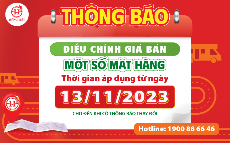 Thông báo điều chỉnh giá bán một số mặt hàng Hùng Việt Food
