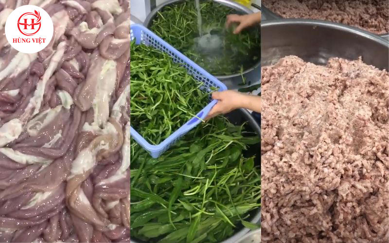 Sơ chế nguyên liệu sạch sẽ