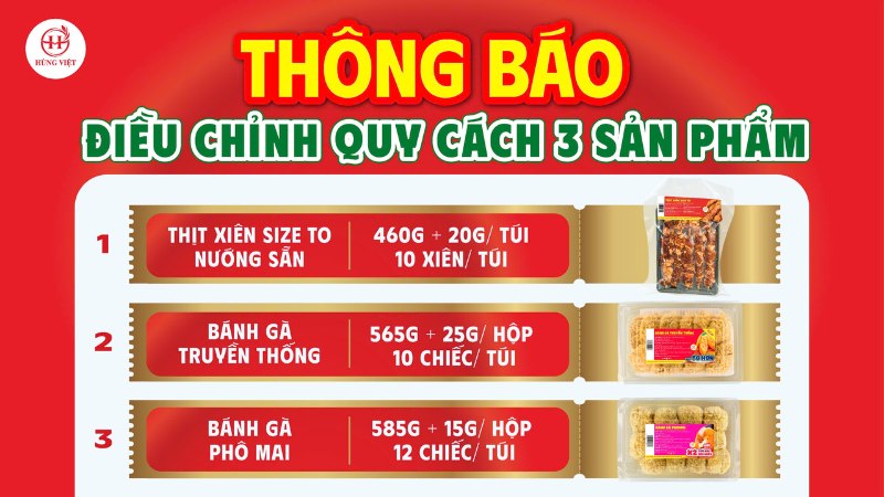 [Thông báo] Cập nhật quy cách đóng gói một số sản phẩm của nhà Hùng Việt