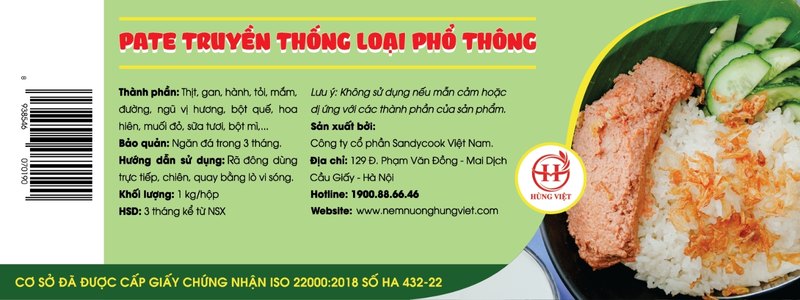 Nhãn pate truyền thống loại phổ thông