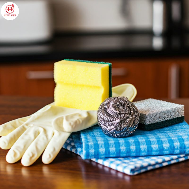 Chuẩn bị các dụng cụ vệ sinh cần thiết 