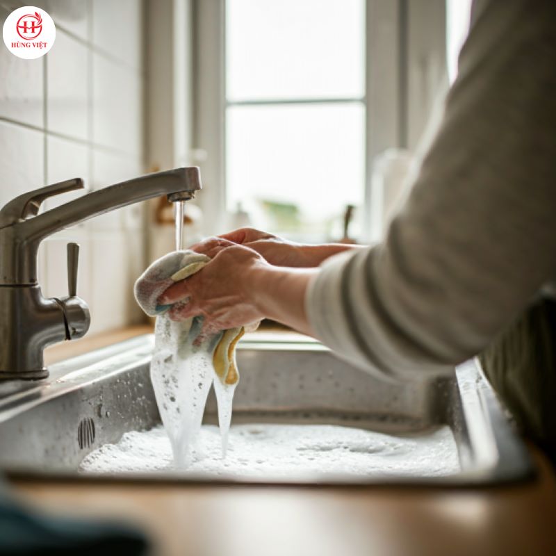 Giặt khăn lau thường xuyên 