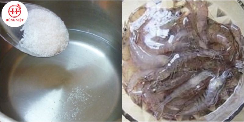 Khử tanh tôm với nước muối