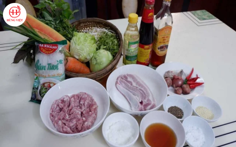 Nguyên liệu làm bún chả