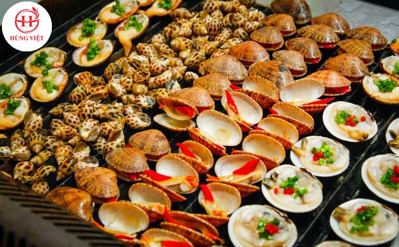 Nướng hải sản bằng lò nướng 