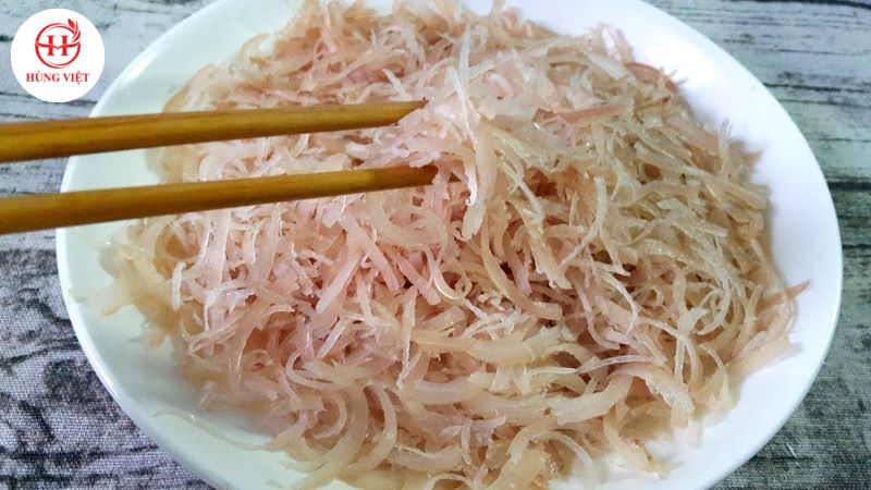 Thái bì thành sợi mỏng 