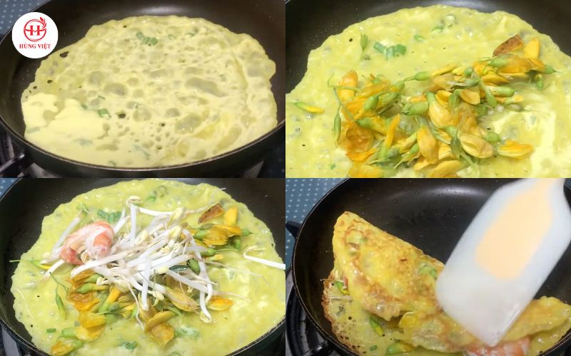 Cách làm bánh xèo bông điên điển