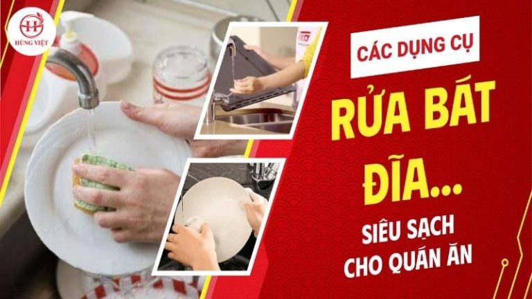 Các dụng cụ rửa bát đĩa, xoong nồi, chảo siêu sạch