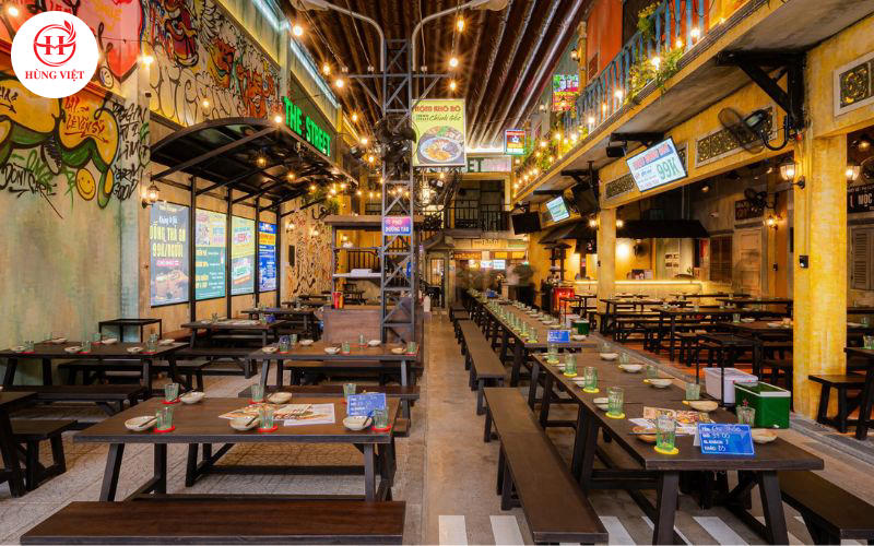 Không gian quán nhậu thoải mái, sạch sẽ.