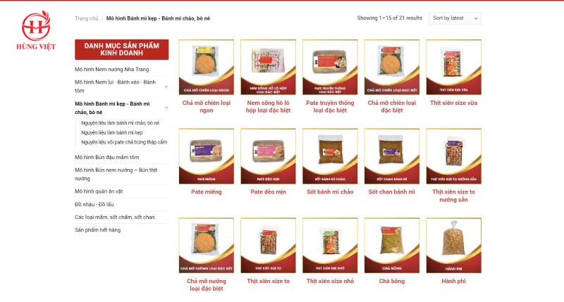 Các sản phẩm để kinh doanh bánh mì tại Hùng Việt