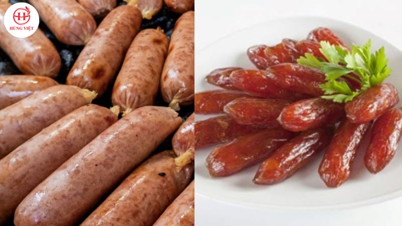 Lạp xưởng tươi và lạp xưởng khô