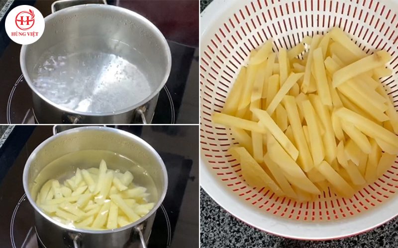 Cho khoai tây vào luộc