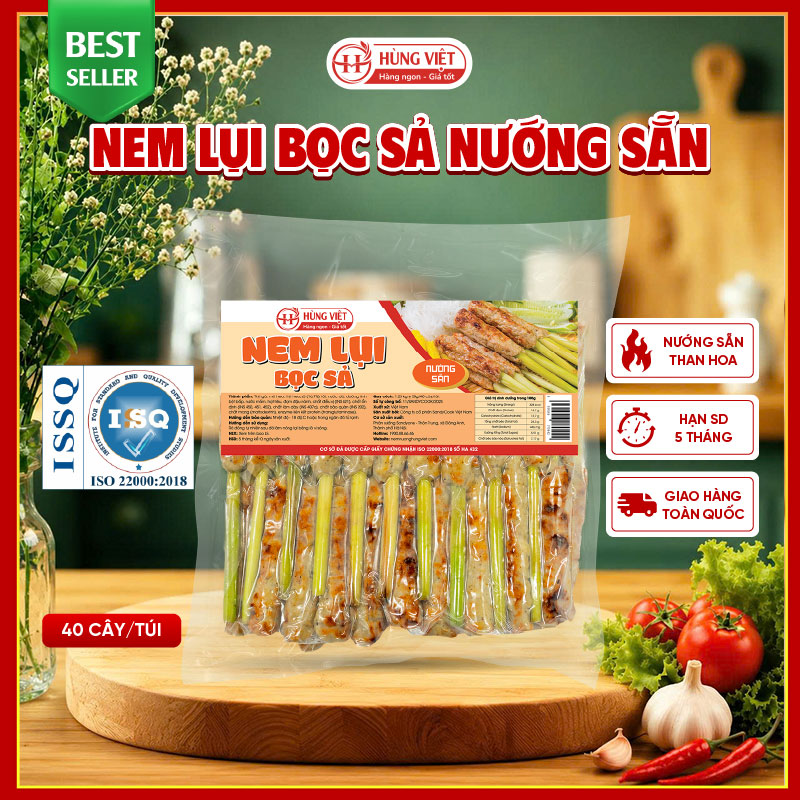 Nem lụi bọc sả nướng sẵn