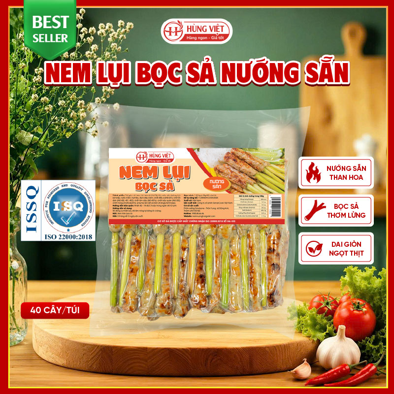 Nem lụi bọc sả nướng sẵn