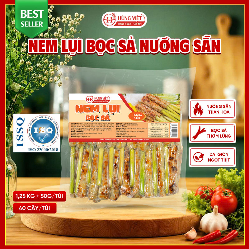 Nem lụi bọc sả nướng sẵn