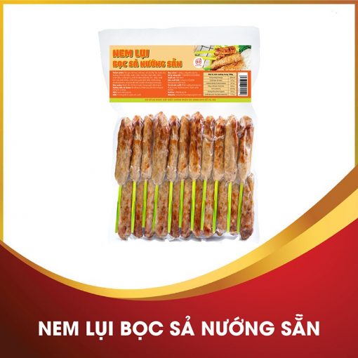 Nem lụi bọc sả nướng sẵn