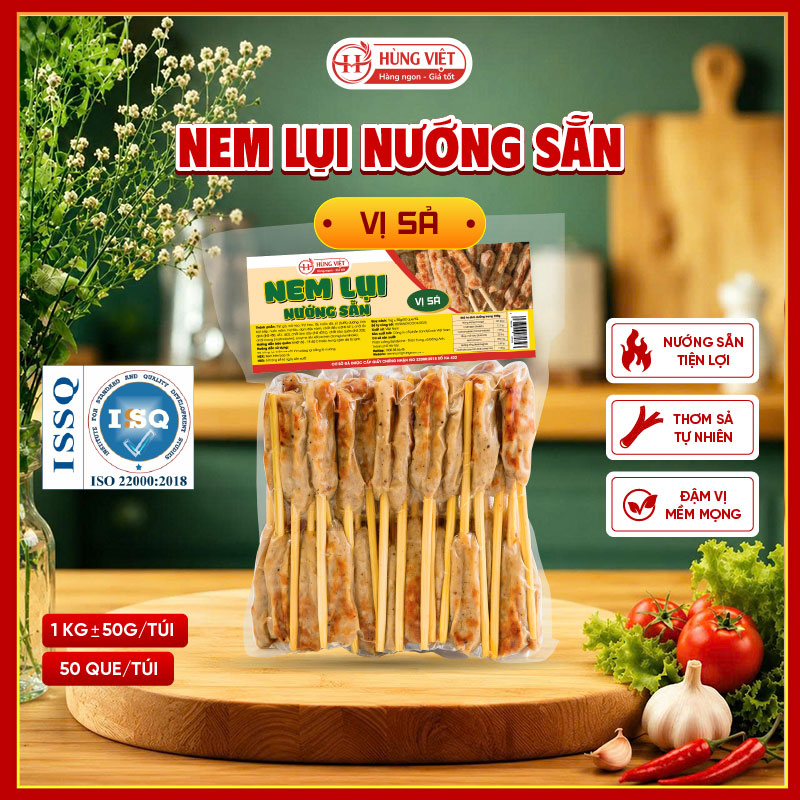 Nem lụi nướng sẵn vị sả
