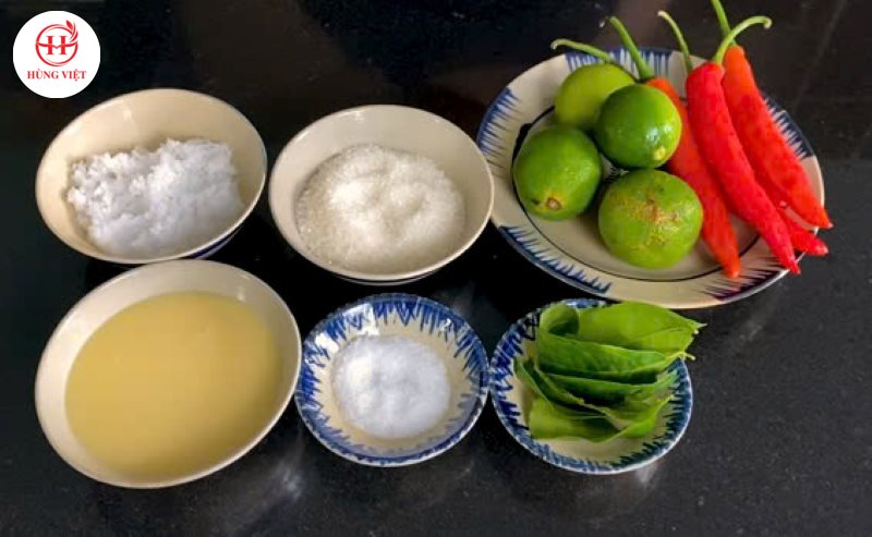 Nguyên liệu làm nước chấm gà với sữa đặc