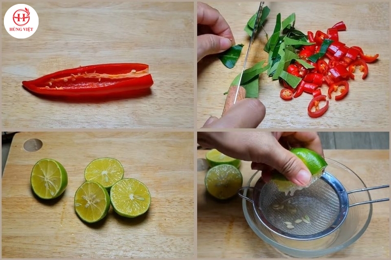 Sơ chế nguyên liệu làm nước chấm gà kiểu Thái