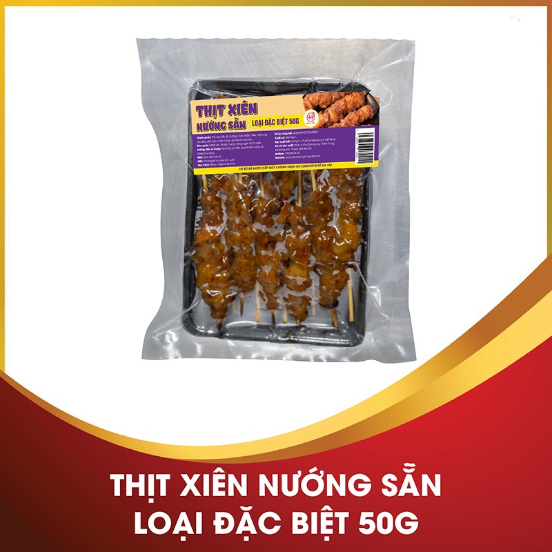 Thịt xiên nướng sẵn loại đặc biệt 50g