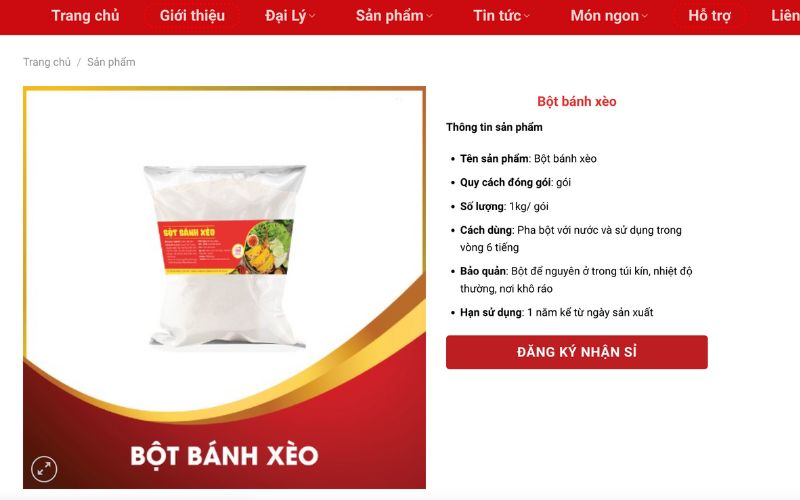 Nhập sỉ bột bánh xèo giá tận gốc tại Hùng Việt