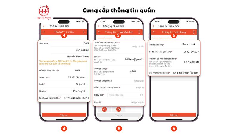 Cung cấp thông tin quán