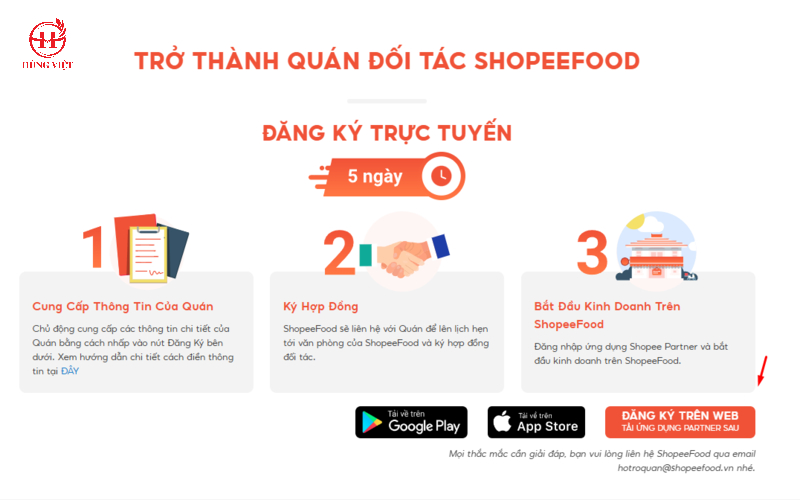 Đăng ký quán Shopee Partner trên website