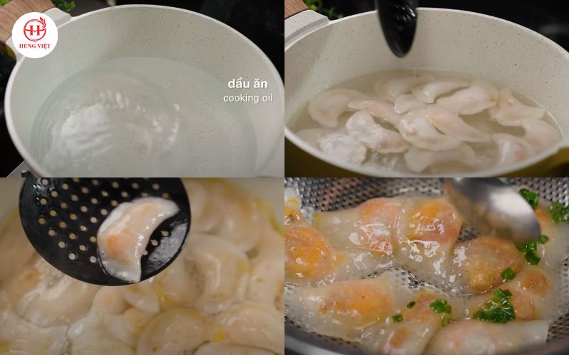 Vớt ra thêm mỡ hành cho bớt dính