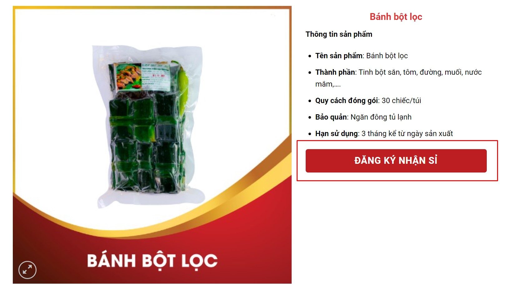 Nhập sỉ bánh bột lọc tại Hùng Việt Food