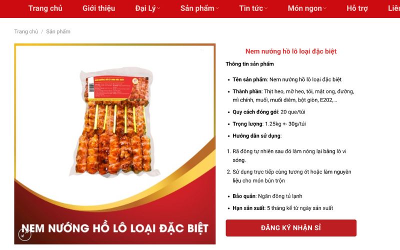 Nhập sỉ nem nướng hồ lô chất lượng tại Hùng Việt