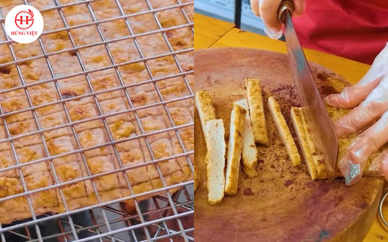 Chuẩn bị nguyên liệu nem nướng trước khi cuốn.