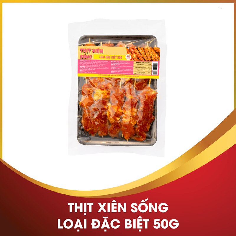 thịt xiên sống loại đặc biệt 50g