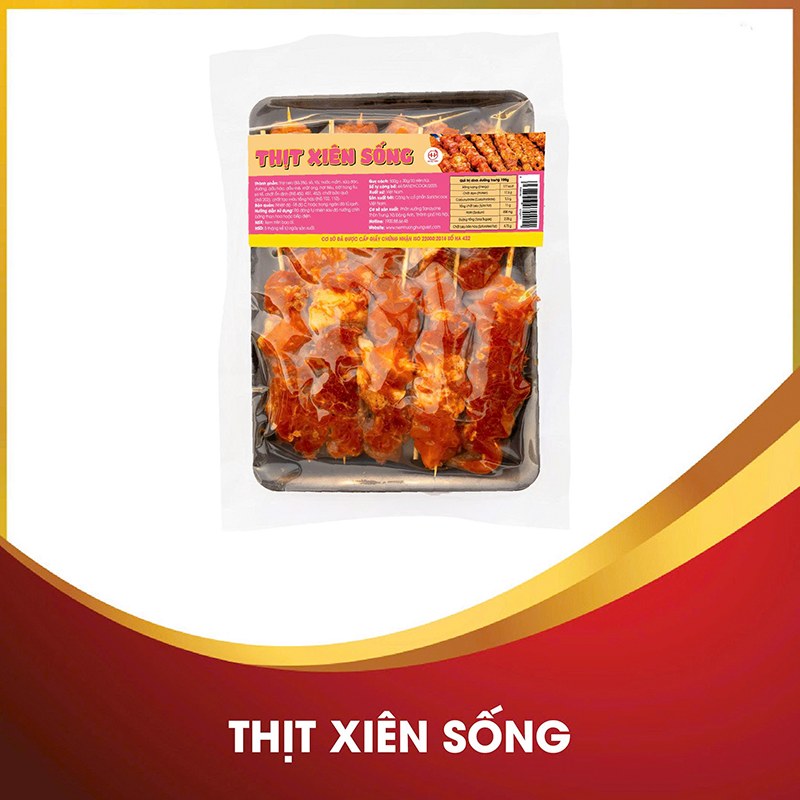 thịt xiên sống