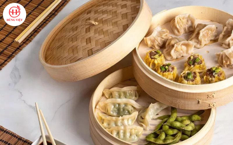 Xửng hấp bằng tre có tính thẩm mỹ cao.