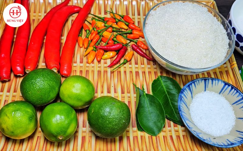 Các nguyên liệu làm muối ớt đỏ