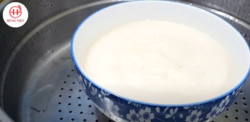  Hấp bột bánh mochi