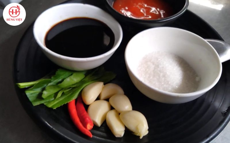 Nguyên liệu nước chấm xì dầu tỏi ớt