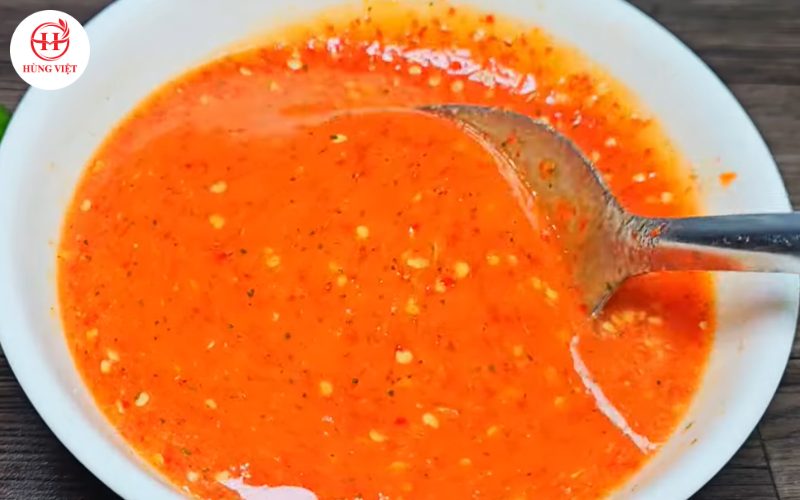 Thành quả bát nước chấm muối ớt đỏ