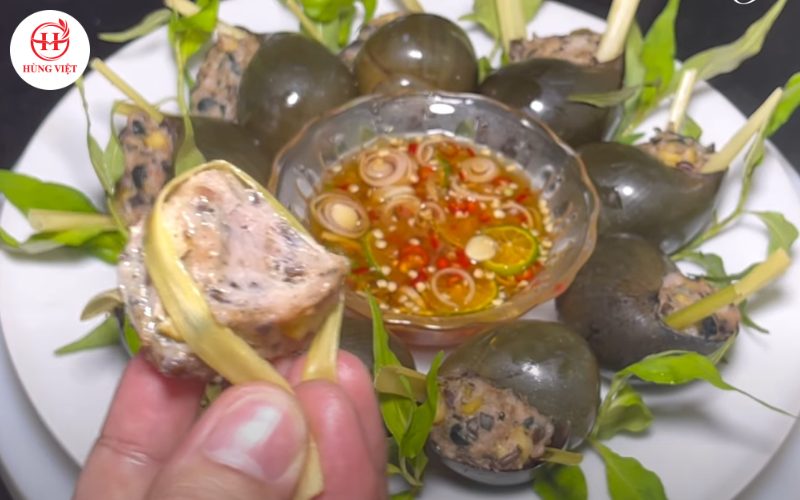 Thành quả ốc nhồi thịt