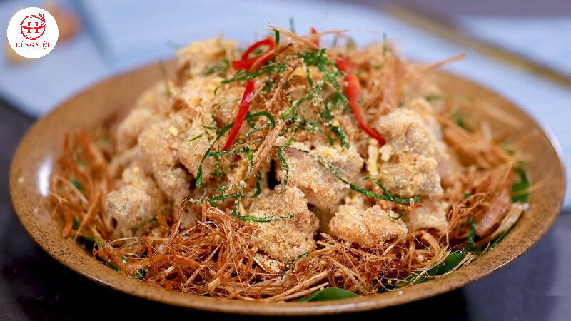 Món gà rang muối hoàn thiện