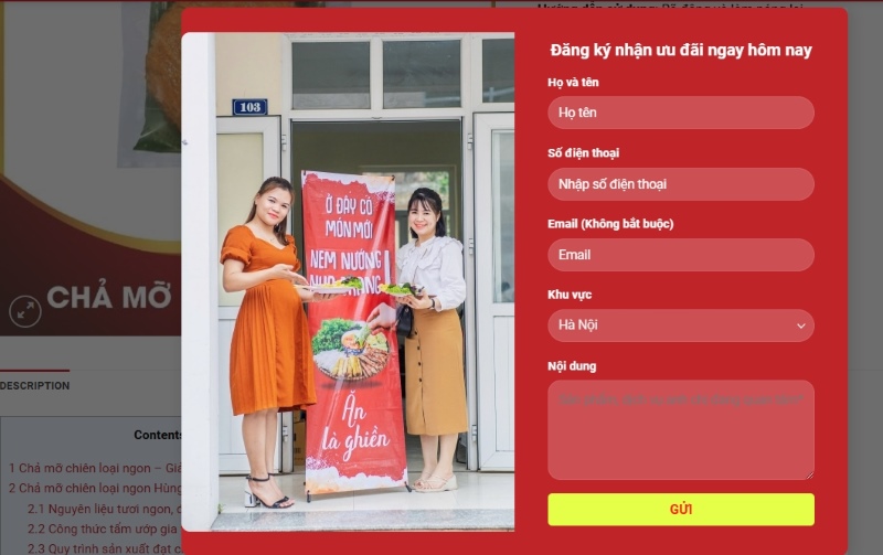 Form đăng ký nhập sỉ