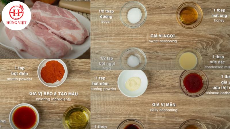 Một số nguyên liệu làm thịt xiên nướng mật ong